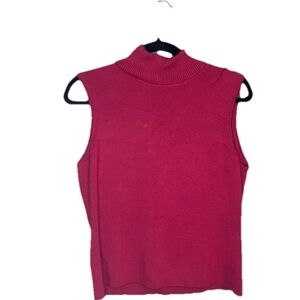 Classiques Entier Red Sleeveless Sweater Top Petite Large